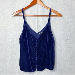 [ Madewell ]  Midnight Blue Plush Velvet Cami Size 4 / Cami || Y2K || 90’s